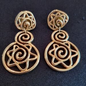 Gold Plated Boho Pierced Earrings